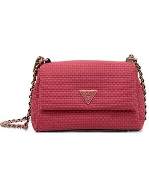 Guess Logo-Plaque Shoulder Bag - Red