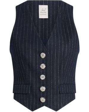 Cinq À Sept Anderson Top Verfraaid Met Krijtstreep - Blauw