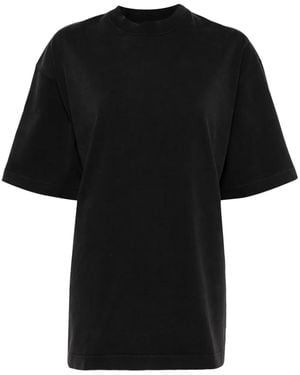 ALAINPAUL Exposed-Seam Cotton Crew-Neck Tee - Black