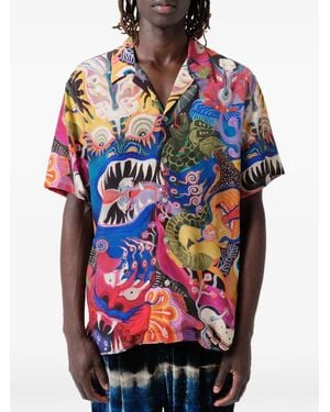Endless Joy Graphic-Print Short-Sleeve Shirt - Red
