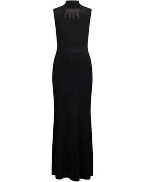Liu Jo Geripptes Maxikleid - Schwarz