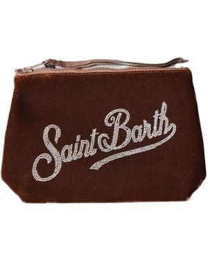 MC2 Saint Barth Clutch Mit Kristallen - Braun