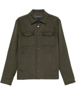 Herno Button-Up Chest-Pocket Jacket - Green