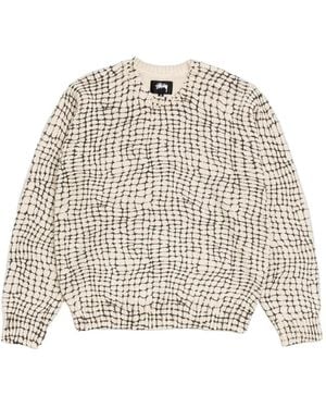 Stussy Pull À Imprimé Résille - Natural