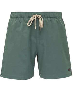 Faherty Drawstring-Fastening Swim Shorts - Green