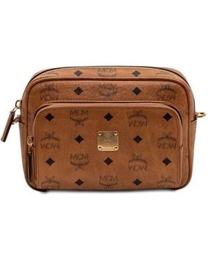 MCM Logo-Print Shoulder Bag - Brown