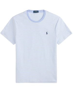Polo Ralph Lauren T-Shirt Rayé À Logo Brodé - Blue