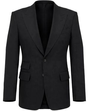 Tom Ford Notched Lapels Two-Button Blazer - Black