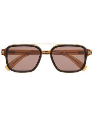 ZEGNA Sonnenbrille Mit Eckigem Gestell - Braun