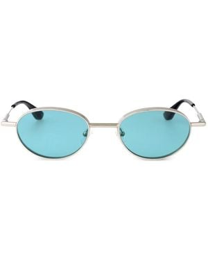 McQueen Am0523S Oval-Frame Sunglasses - Blue