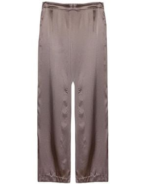 Purotatto Pantalon Ample À Fini Satiné - Brown