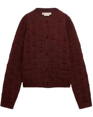 Marni Fisherman Wool-Cashmere Cardigan - Purple