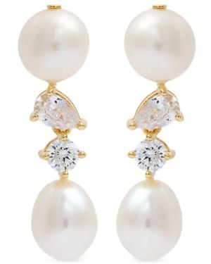Completedworks Pearl And Cubic Zirconia Embellished Earrings - White
