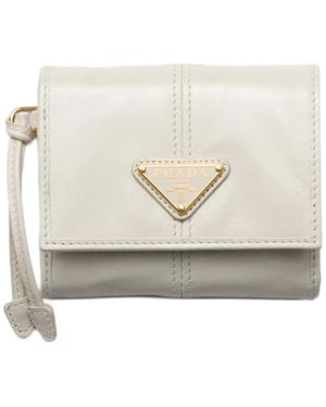 Prada Small Leather Wallet - Natural