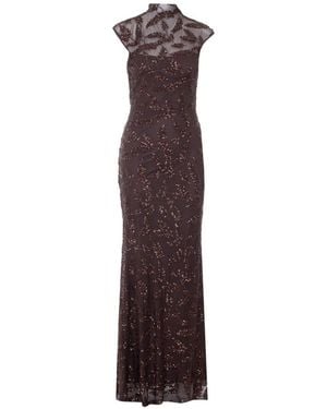 Aniye By Uma Embroidered Sequined Maxidress - Purple