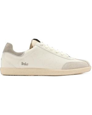 Duke & Dexter Duke Plus Vintage Panelled Leather Trainers - White