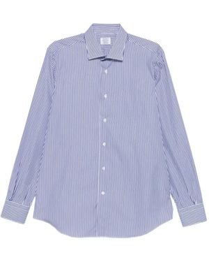 Mazzarelli Striped Button Shirt - Purple