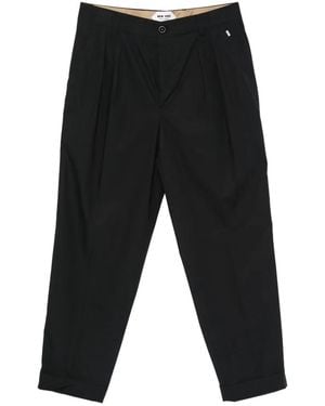 NEW YORK RESIDENT John Pleated Turned-Up Trousers - Black