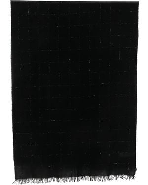 Fabiana Filippi Check Frayed-Edge Scarf - Black