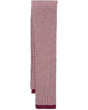 Missoni Striped Knitted Wool Scarf - Purple