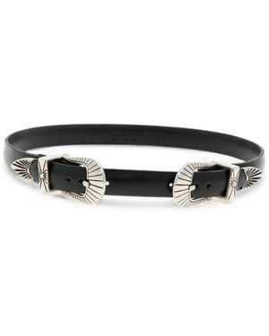 Toga Bracelet En Cuir À Boucle D'Inspiration Western - White