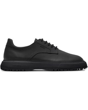 Referenc Derby Rubberised Leather Trainers - Black