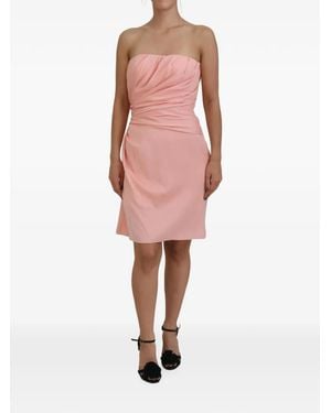 Dolce & Gabbana Strapless Draped Mini Dress - Pink