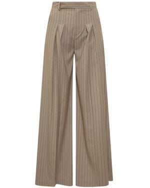 LE SULLY STUDIO Pinstripe Pleated Pants - Natural