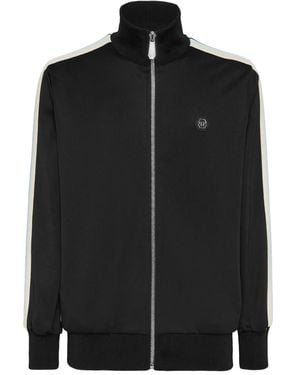 Philipp Plein High-Neck Zip-Up Track Jacket - Black