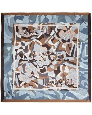 Lancel Square 70 Sjaal Met Puzzelpatroon - Blauw