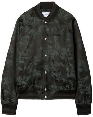 Off-White c/o Virgil Abloh Fresco Souvenir Varsity Bomber Jacket - Black