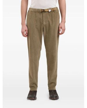 White Sand Corduroy-Texture Trousers - Natural