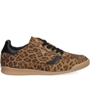 Twinset Leopard-Print Paneled Sneakers - Brown