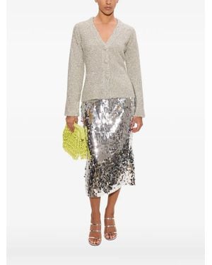 Simon Miller Briar Tinsel-Knit Cardigan - White