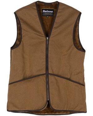 Barbour コントラストトリム ベスト - ブラウン