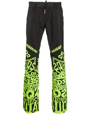 DSquared² Logo-print Wide-leg Trousers - Grey