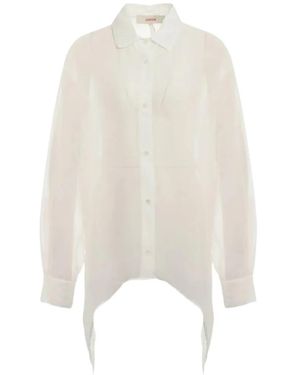Jucca Sheer Asymmetric Shirt - White