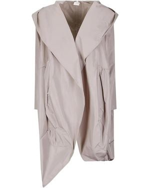 Hira Hooded Asymmetrical Trench - Pink