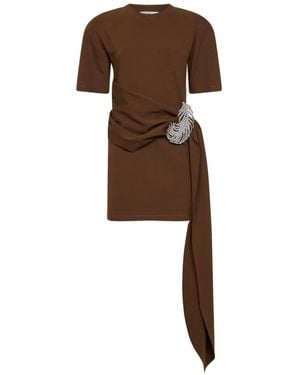 GIUSEPPE DI MORABITO Short-Sleeve Mini Dress - Brown