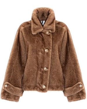 S.W.O.R.D Faux-Fur Button-Up Jacket - Brown