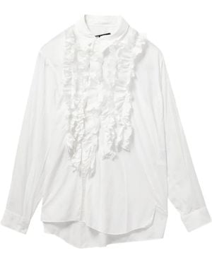 COMME DES GARÇON BLACK Ruffled Long-Sleeve Blouse - White