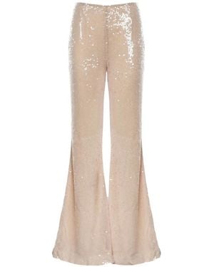 Galia Lahav Orlena Sequin-Embellished Flared Pants - Natural