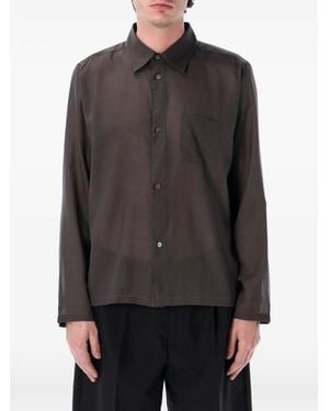 BERNER KUHL Chest-Pocket Box-Pleat Shirt - Grey