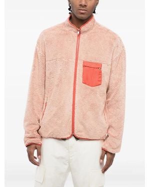 Jil Sander Mock Neck Teddy Fleece Sweatshirt - Pink
