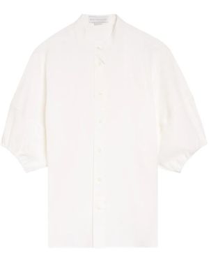 Stella McCartney Blouse Met Bandkraag En Pofmouwen - Wit