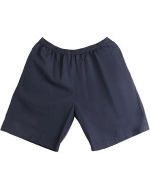 The Row Elasticated-Waist Cotton Shorts - Blue