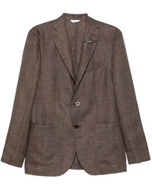 Boglioli Linen Double-Breasted Jacket - Brown