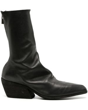Guidi 65Mm Crinkled Leather Boots - Black