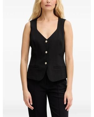 Guess Kamizelka Button-Fastening Waistcoat - Black