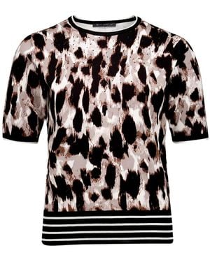 Betty Barclay Leopard-Print Short-Sleeved T-Shirt - Black